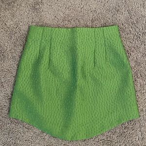 Zara textured weave mini skirt, green, size S